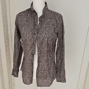 J. Crew Black and Cream Patterned Shirt